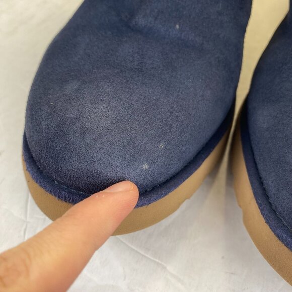 UGG Women's Kristin Sheepskin Wedge Slip-on Bootie Blue Size 12 -1012497 - Picture 6 of 12